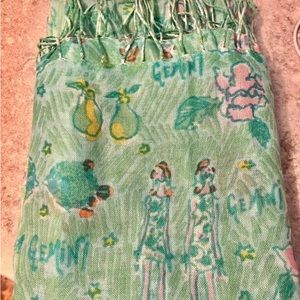 Lilly Pulitzer Murfee Scarf in Sand Bar Blue Gemini NWOT Gorgeous